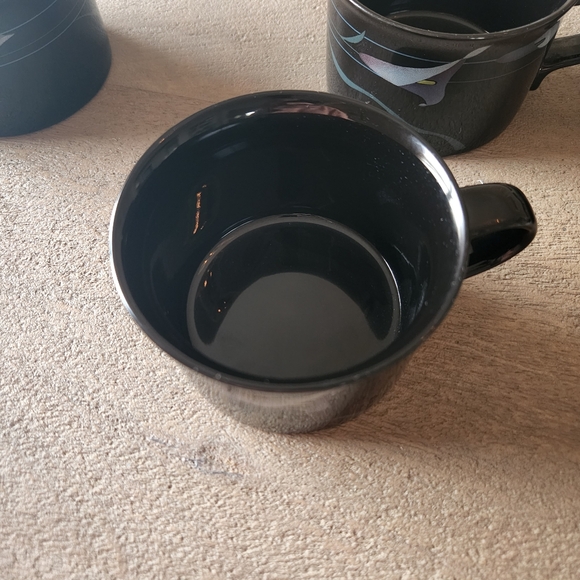 Mikasa Galleria Opus Black FK 701 Mug & Saucer Plate set Floral lot lilies 4 - Picture 6 of 7